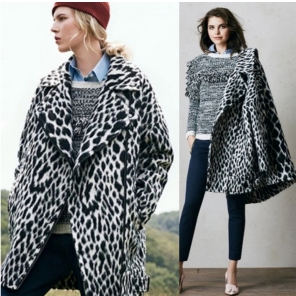 Banana Republic Snow Leopard Cocoon Jacket Coat Size XS - Picture 1 of 14